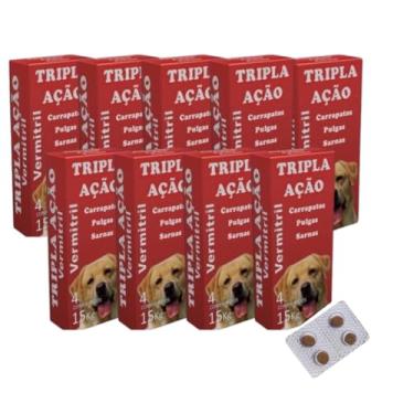 Imagem de Vermitril - Anti Pulgas, Carrapatos, Vermes, Sarnas 4,8,12, 24, 36 ou 48 Comprimidos (Cães até 15kg) (8)