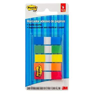 Imagem de Post-it, 3M, Marcador de Página Adesivo, Cores Sortidas, 12mm x 43mm, 100 folhas