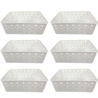 Imagem de Kit 6 Cesto Multiuso Organizador Premium Branco123Organizei - 123 Orga