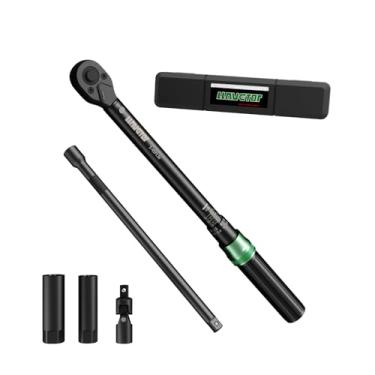 Imagem de LLAVETOR Conjunto de soquetes de vela de ignição de 3/20.3 cm, chave de torque de clique de 2,3 a 20.4 kg.ft/ 6,8-61.2 N.m, kit de chaves de torque de precisão profissional de 72 dentes de 3/20.3 cm