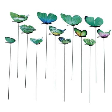 Imagem de B Blesiya 12x plantador de jardim colorido de borboleta caprichosa estacas bonsai decoração de vaso de flores - verde
