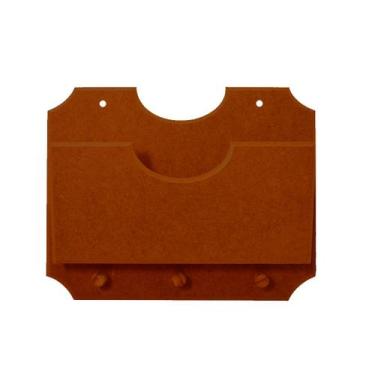 Imagem de Porta Cartas e Chaves 24x19x5,5 Mdf 6mm Madeira Pintado - ATACADÃO DO 