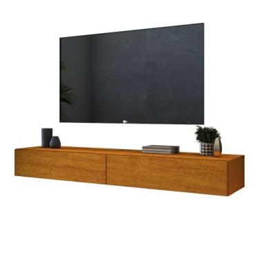 Imagem de rack home estante para sala suspensa de parede design moderno clean 1,40mt para tv até 50 polegadas