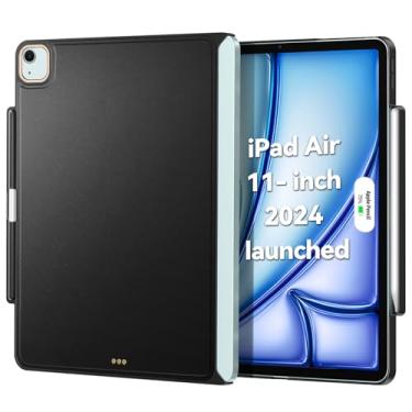 Imagem de Capa compatível com teclado mágico para iPad-Air de 11 polegadas - Capas M2 com suporte para lápis para SmartKeyboard Folio Slim Back Cover, para iPad Air de 11 polegadas 4/5/6ª geração (teclado não