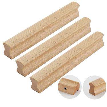 Imagem de Generic Puxador de Madeira, Alça em Forma de Laço, Alça Sólida para Gavetas, Móveis, Porta, Armário, Gaveta, Guarda-Roupa, Armário de Madeira (Cor de Madeira, Comprimento 160 mm)