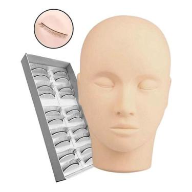 Imagem de Kit Cabeça De Treino 5 Pares De Cílios Treino Extensão Fio - oem