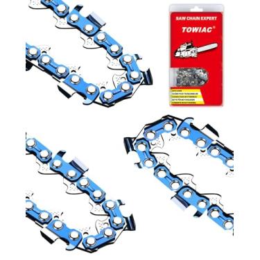 Imagem de Towiac Corrente Para Motosserra De 8 Polegadas, Pacote Com 3, Calibre 0,50", Passo Perfil Baixo 3/8", Vara 33 Elos Transmissão, Compatível Portland, Greenworks, Kobalt, Remington E Mais, S33