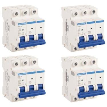 Imagem de 4 Disjuntor 25A Tripolar Curva C 3KA Tramontina 58013107