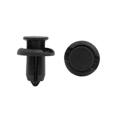 Imagem de uxcell 50 peças de rebites de plástico preto prendedor para-choque clipes de pressão 10 mm para carro automotivo