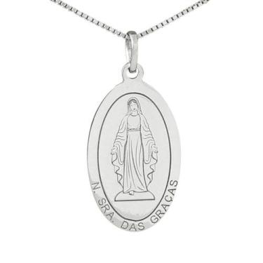 Imagem de Colar Nossa Senhora das Graças Coleção Religiosos em Prata 925 - Sam J