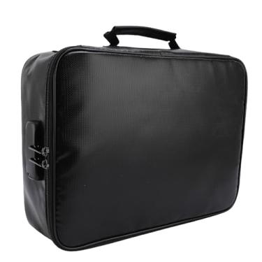 Imagem de Asixxsix Bolsa de Documentos à Prova de Fogo Com Bloqueio, Saco de Segura de Organizador de Arquivos Portáteis Com Bolsos Múltiplos para Documentos Importantes Passaportes