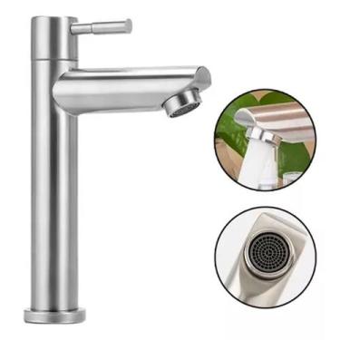 Imagem de Torneira Pia Banheiro Cascata Lavabo Cuba Luxo Baixa Prata Desq308 Luu