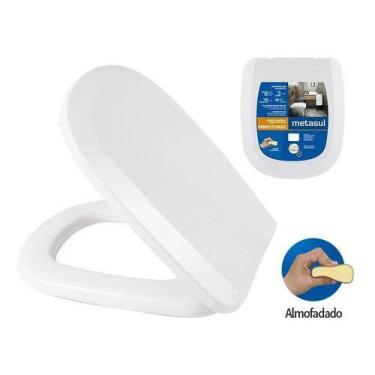 Imagem de Assento Almofadado Retangular Branco P/ Vaso City Celite - Metasul