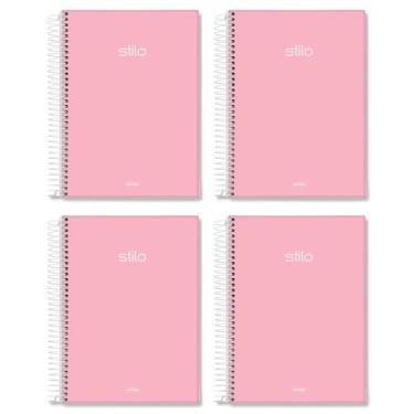 Imagem de Kit 4 Cadernos espiral Pequeno 80 folhas 140mm x 200mm Rosa - jandaia