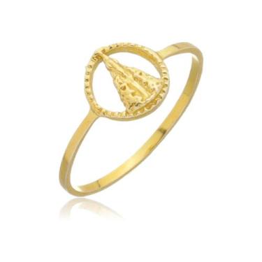 Imagem de Anel Nossa Senhora Delicada Ouro Amarelo 18 Kl - Juniorjoiaspiracicaba