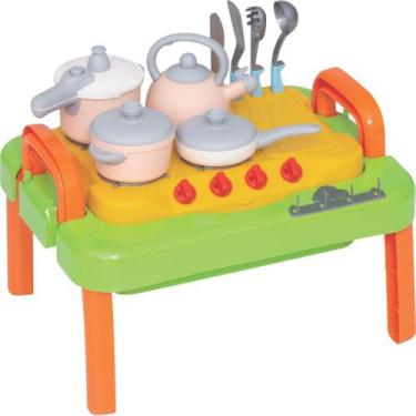 Imagem de Mesinha Infantil Cozinha Gourmet Bebês Panelas Faz de Conta - Mercotoy