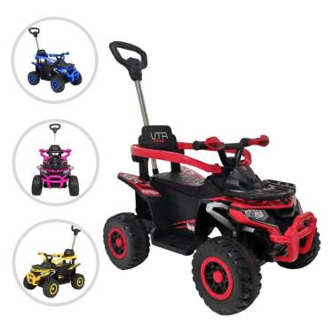 Imagem de Quadriciclo Infantil C/ Empurrador e Luzes Ride On Maxi Toys