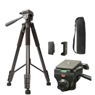 Imagem de Tripé Profissional 2.6M + Suporte Para Celular Câmera Bolsa
