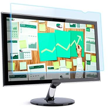 Imagem de Painel protetor de tela com bloqueio de luz azul de 61.0 cm para monitor panorâmico de computador e laptop 1,6:09 - Película de filtro de proteção ocular anti-UV para PC - Protetor de moldura diagonal