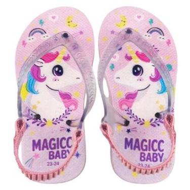 Imagem de Chinelo Bebê Menina Infantil Unicórnio Magic Baby Mb_034-Feminino