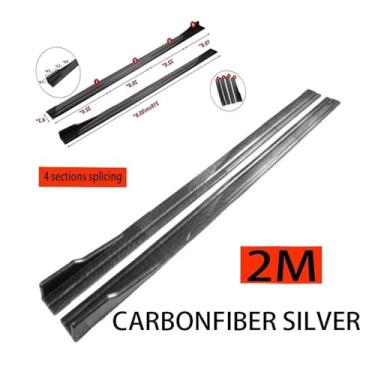 Imagem de Saia lateral universal para carro, 8 peças, 2,2 m, divisores de asa, spoiler lateral, compatível com Dodge Ram, Challenger, Dakota Journey, Hornet(Carbonfiber 2m)