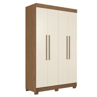 Imagem de Guarda Roupas Solteiro 4 Portas 2 Gavetas Castro Madeirado/Areia