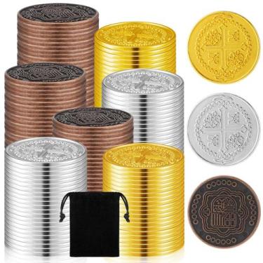 Imagem de Baú do Tesouro Metal Pirate Coins Spanish Doubloon x100 - Hanaive