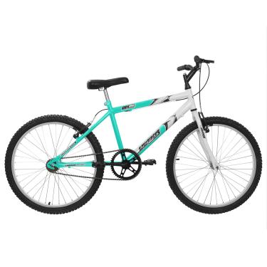 Imagem de Bicicleta de Passeio Ultra Bikes Esporte Bicolor Aro 24 Reforçada Freio V-Brake Sem Marcha Verde Anis/Branco