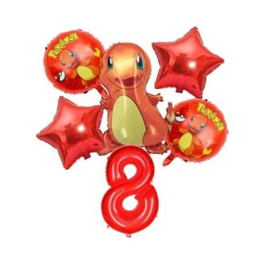 Imagem de Conjunto De Balões De Aniversário Pokémon Pikachu Squirtle Charmander 