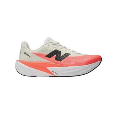 Imagem de Tênis Running Masculino New Balance Fuelcell Rebel V5 Branco E Laranja