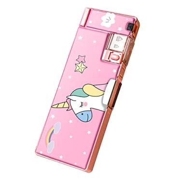Imagem de Generic Saco de Caneta, Luz Dos Desenhos Animados Portátil Dupla Face 2 Camadas Magnética Grande Caixa de Lápis para Escritório (Unicórnio)