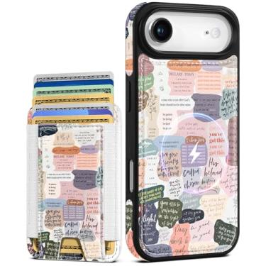 Imagem de Shorogyt Capa carteira para iPhone Air – Serve para 7 cartões, compatível com Magsafe Suporte magnético destacável para cartão de crédito de couro bonito capa de telefone feminina meninas para Apple