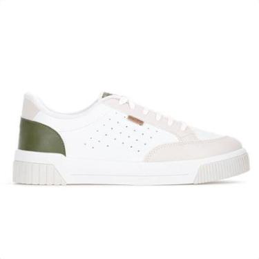 Imagem de Tênis Anacapri Urban Furinhos Branco Bege e Verde - Feminino-Feminino