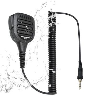 Imagem de Microfone de alto-falante de ombro resistente compatível com Motorola EVX-S24, Yaesu VX-6R, FT-270R, série Standard Horizon HX, design PTT robusto (preto)