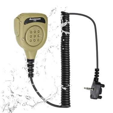 Imagem de Microfone de alto-falante de ombro para rádios da série Vertex VX/EVX – Design PTT durável, áudio transparente, compatível com VX-261 EVX-261 EVX-531 EVX-534 (bronze deserto)