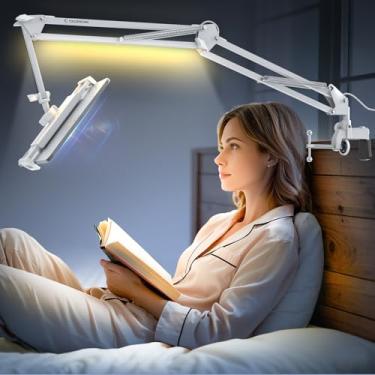 Imagem de CACENCAN Suporte para tablet, suporte de tablet ajustável com luz, suporte universal flexível para tablet com rotação de 360 graus para iPad/iPhone/iPad Pro/N-Switch ou outros dispositivos de 4,5 ~