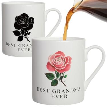 Imagem de Lovift Caneca de café rosa presente de aniversário para vovó, xícara de chá de cerâmica que muda de cor, melhor avó de todos os tempos, presentes divertidos de netos para avó no Natal e no dia das