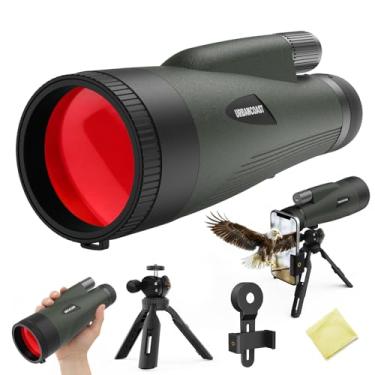 Imagem de Telescópio monocular 15 x 65 para adultos de alta potência – prisma BAK4, lente FMC, objetiva de 65 mm, telescópio monocular HD com adaptador de smartphone e tripé para observação de pássaros