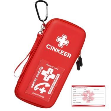 Imagem de Estojo de transporte EpiPen, bolsa médica de emergência rígida de EVA para 2 EpiPens, Auvi-Q, colírios, inalador, medicamentos para alergias e diabetes, bolsa médica de emergência durável para viagens