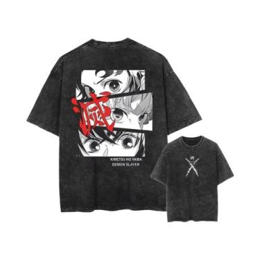 Imagem de Camiseta Oversized Vintage Streetwear Com Estampa Gráfica De Anime Har