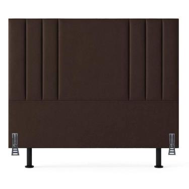Imagem de Cabeceira 160 Cm Queen Linho Cama Box Estofada Moderna Frame Marrom