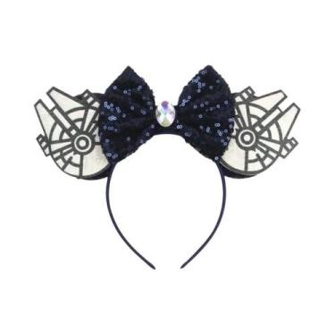 Imagem de Tiara De Orelhas De Rato Da Disney Com Laço De Lantejoulas Para Menina