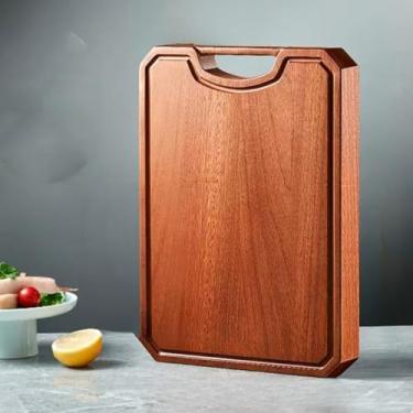 Imagem de Tábua de Corte em Madeira Maciça para Carne e Legumes, Churrasco e Cozinha, Resistente e Fácil de Limpar (3 (40cmx27cm))