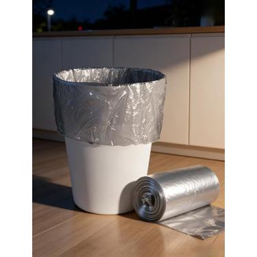 Imagem de Sacos de lixo 4 galões cinzentos, sem fragrância - 30 unidades para lixeiras de cozinha, banheiro, quarto e escritório