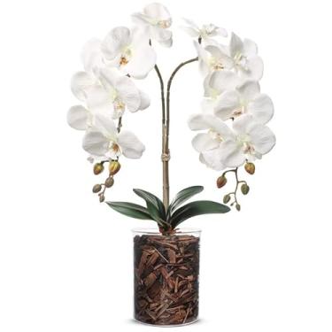 Imagem de Vasos artificiais e arranjos de flores artificiais (Branco)