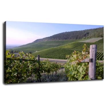 Imagem de Field Wall Art Vineyard Canvas Prints Hills Poster para casa conjunto de 1 decorações com moldura 50.8 cm x 30.5 cm