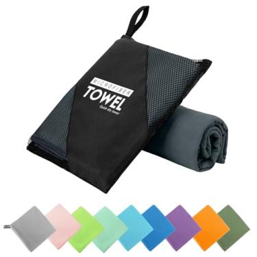Imagem de ZIUDBOC Toalha de viagem de microfibra, toalha macia e leve de secagem rápida, toalhas de viagem compactas superabsorventes e esportivas e de praia para acampamento, mochila, academia, natação, ioga
