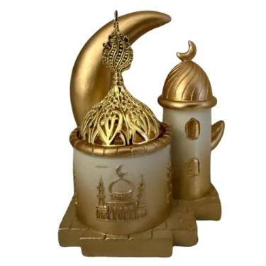 Imagem de Queimador Bakhoor não elétrico com tema Ramadan – Decoração islâmica elegante para fragrância doméstica (dourado_lua)