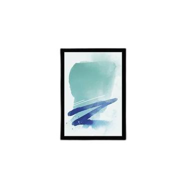Imagem de Quadro Abstrato Azul Ii 45X34Cm - Com Vidro Moldura Preta
