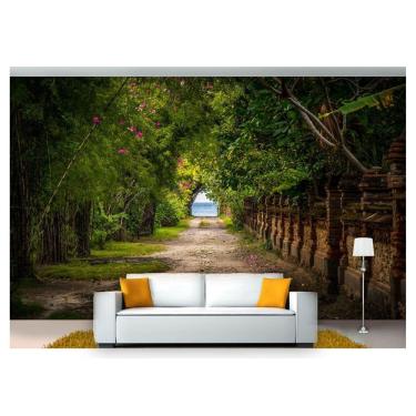 Imagem de Papel De Parede Estrada Caminho Floresta 3D Nes102